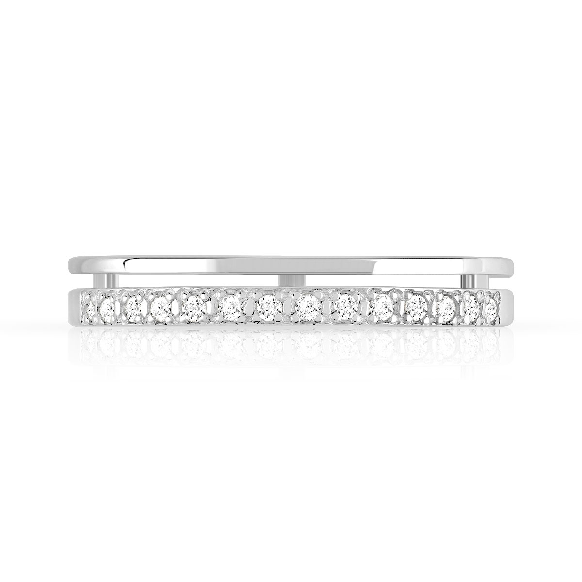 Alliance argent 925 ajourée diamants 3 mm