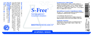 Biotics S-Free Capsules 30CP