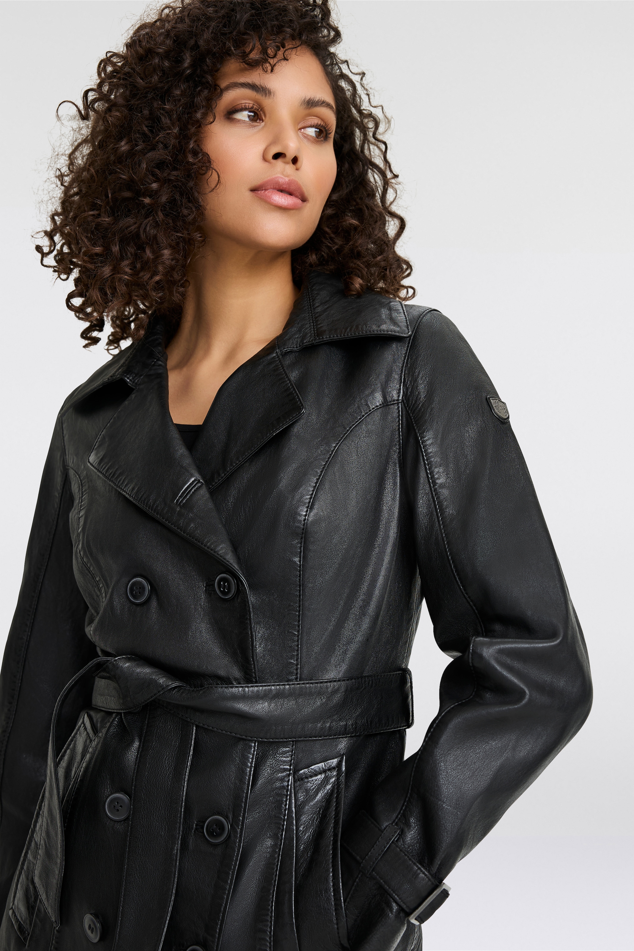 Mauritius Ledermantel »GWTaresa«, 2 Stk. Leder-Trenchcoat mit Bindegürtel