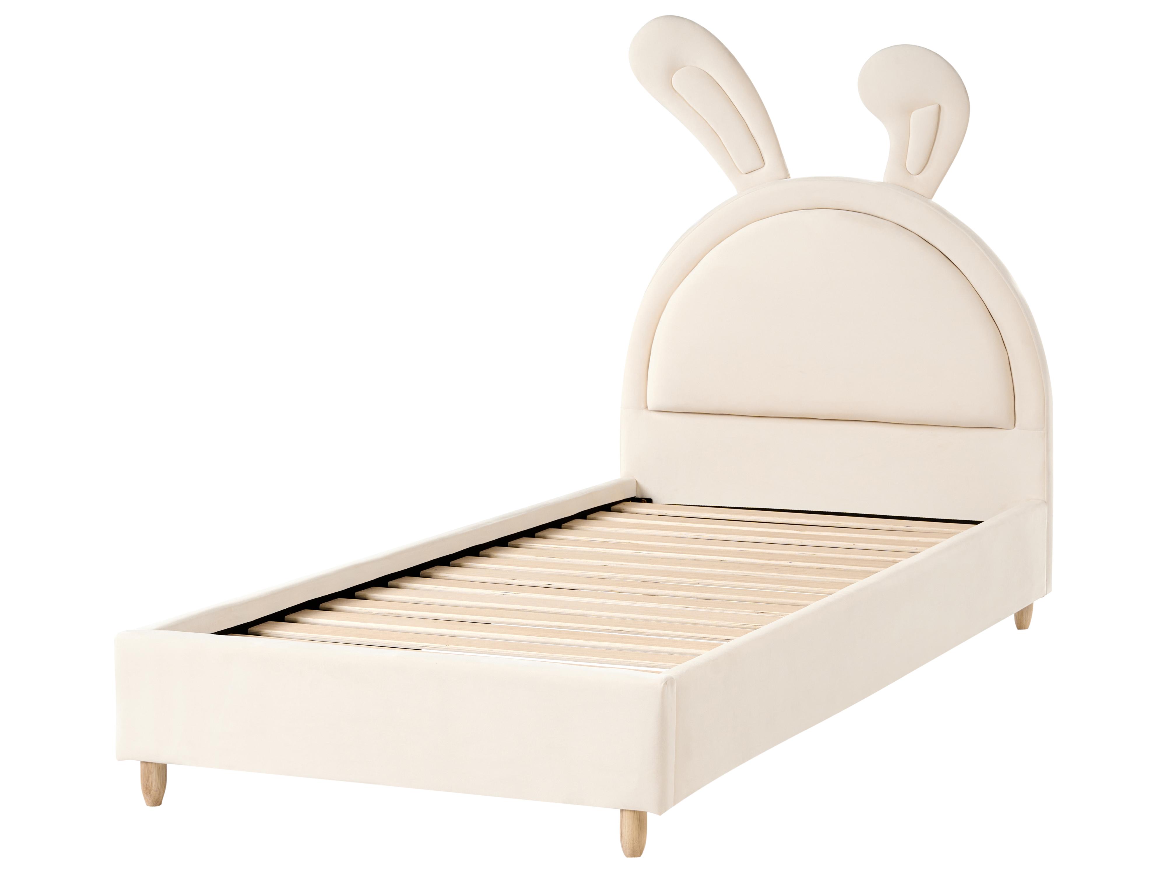 Kinderbed Konijn Fluweel LALLIAS 90 x 200 cm Beige