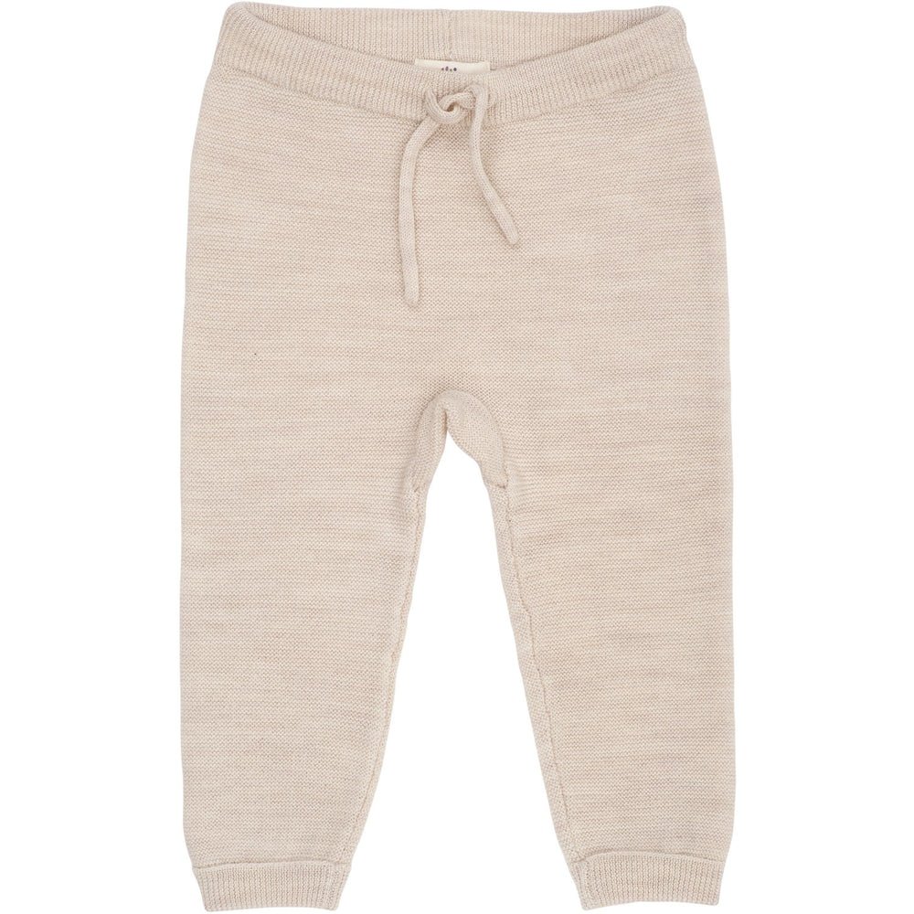 Køb COPENHAGEN COLORS Pale Cream Mel Merino Baby Leggings In Garter Stitch