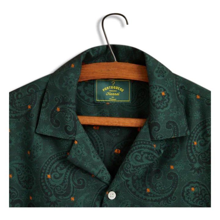 Portuguese Flannel Chemisette Paisley | Vert
