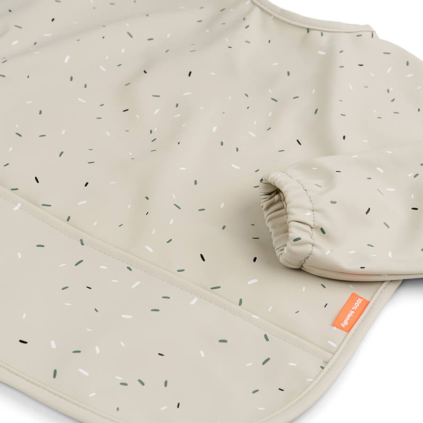 Bavoir tablier manches longues avec poche - Confetti/Sable