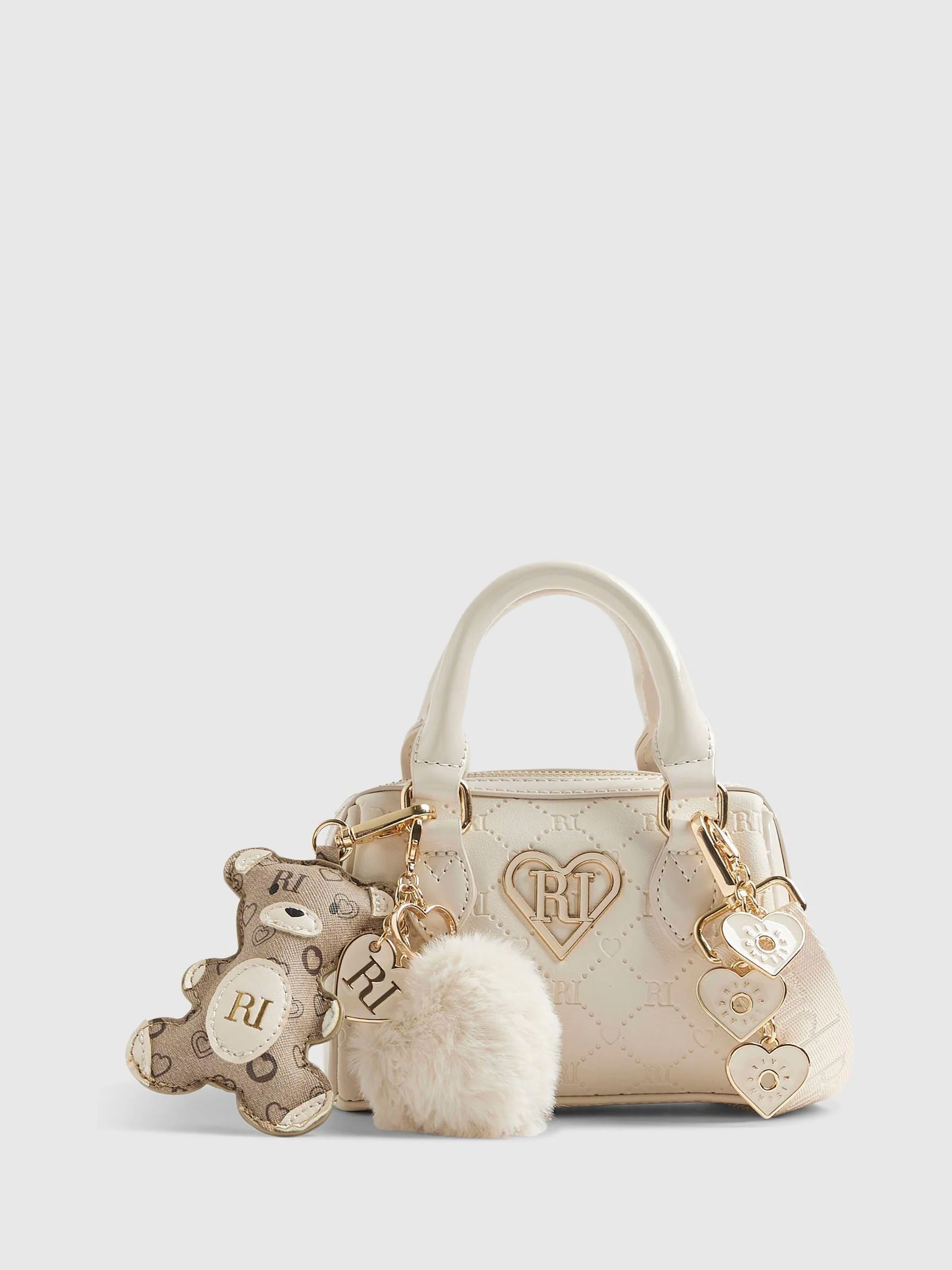 River Island Girls Mini Bowler and Charms Bag