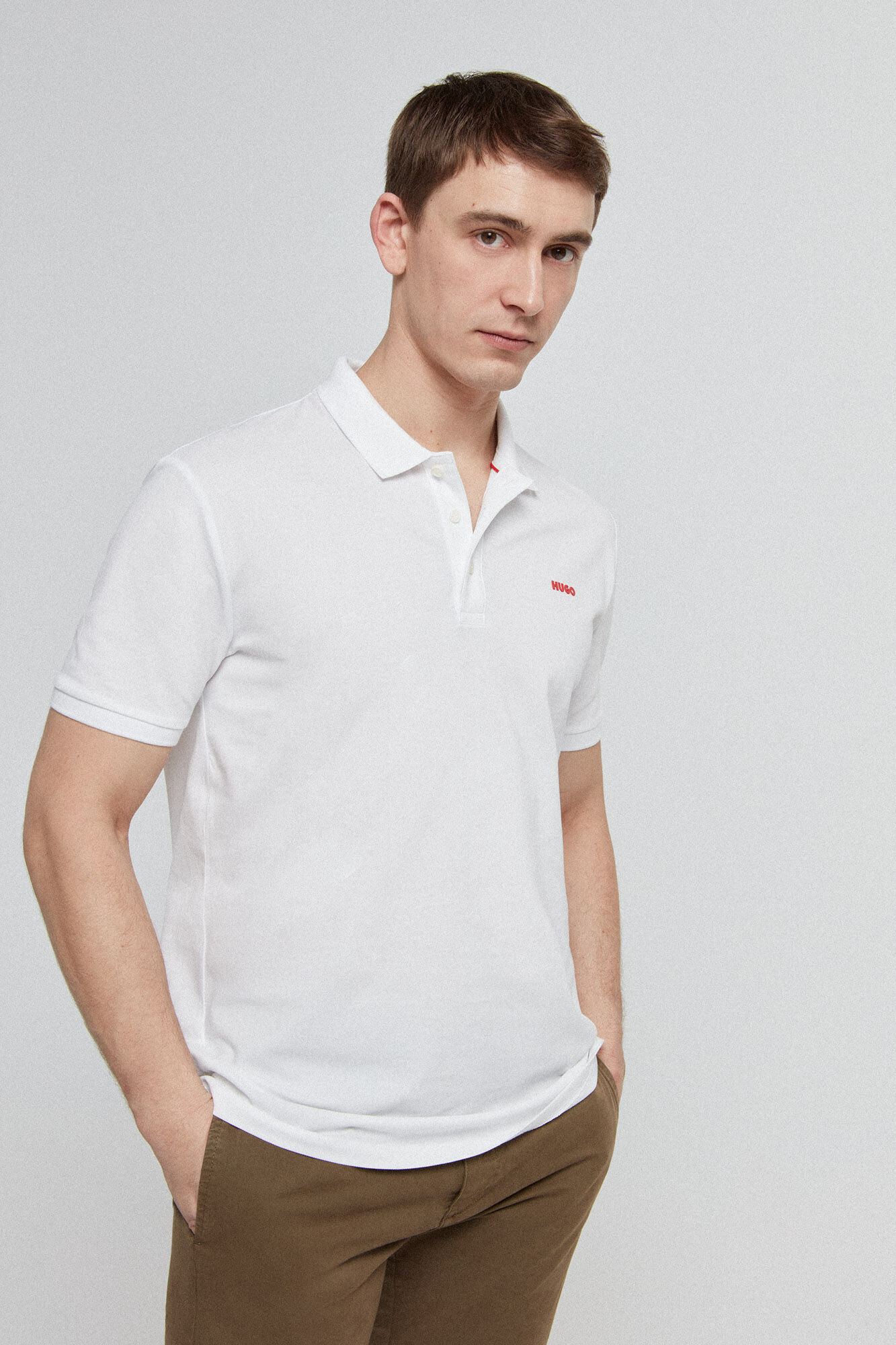 Camisa polo de manga curta - branca