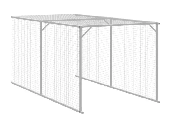 Poulailler avec cour anthracite 117x1017x123 cm acier galvanisé