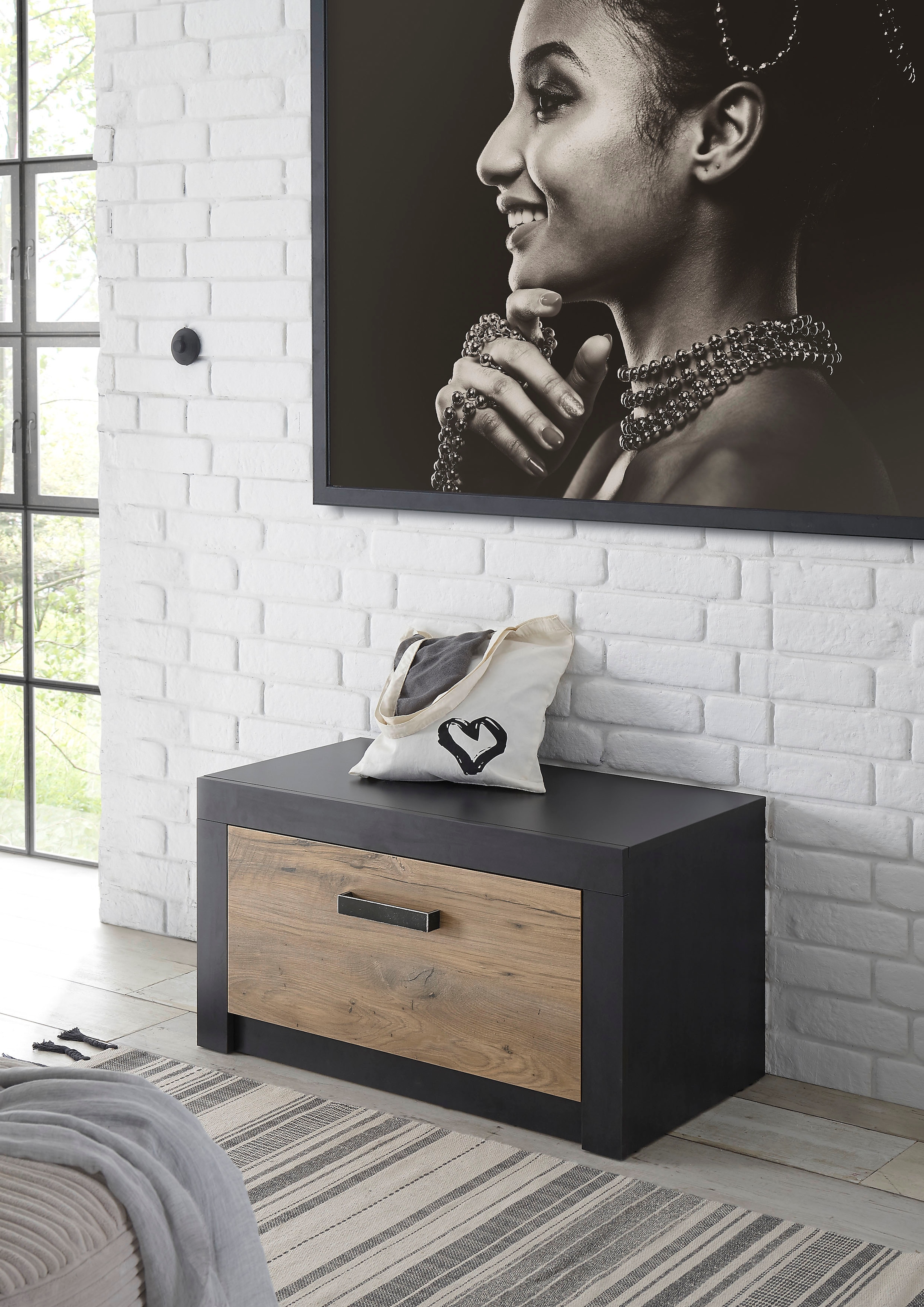 INOSIGN Schuhbank »Brügge, Garderobenbank mit Klappe, moderne Sitzbank« Breite ca. 80 cm