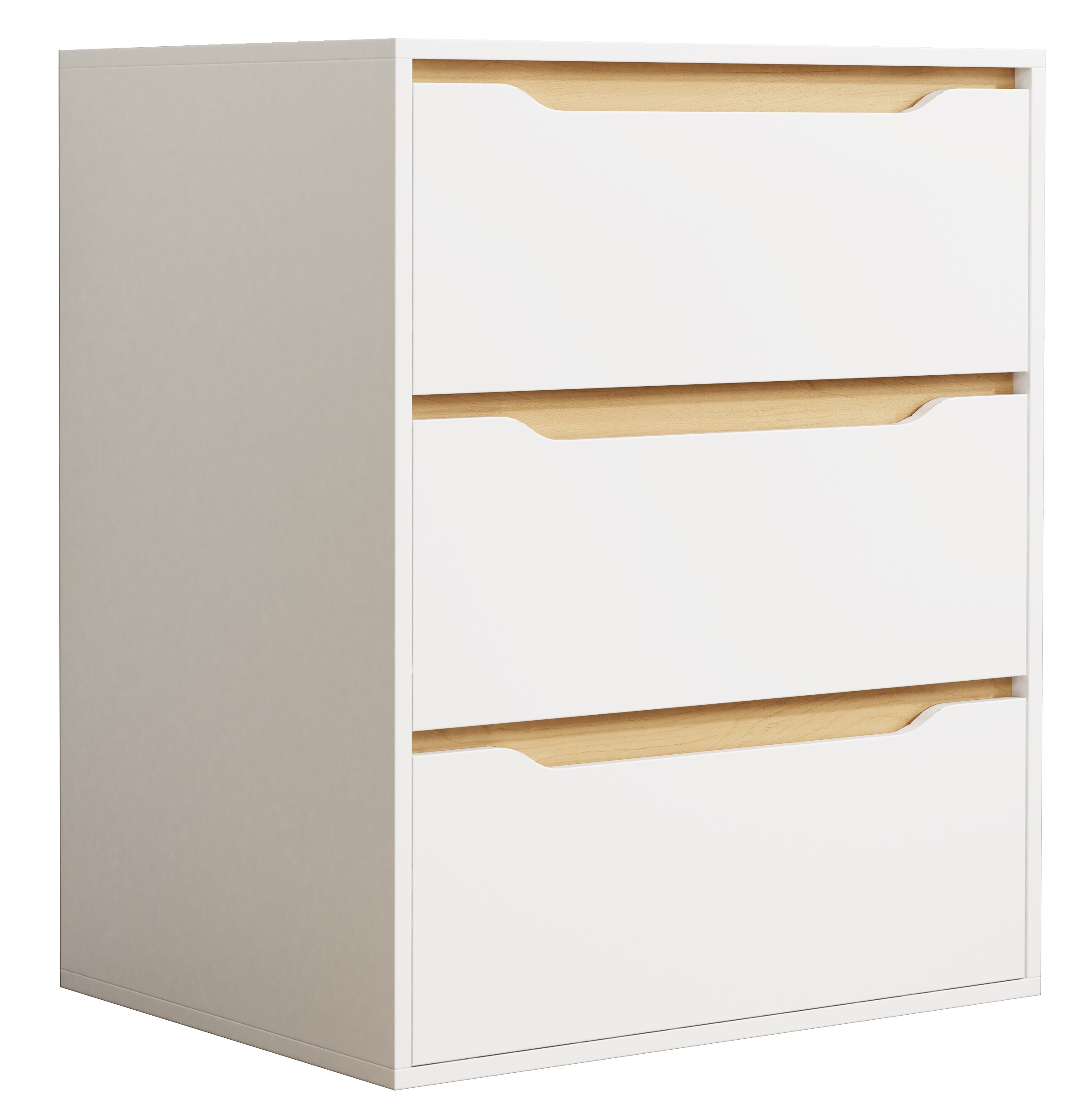 VCM Holz Kommode Sideboard Nachttisch Schrank 3 Schubladen Malira L