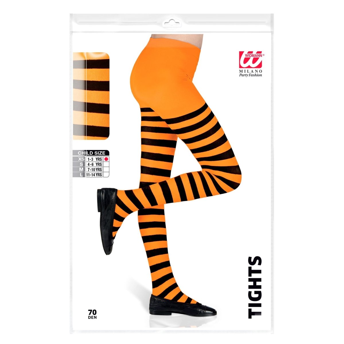 Zwart Oranje Panty Kind Gestreept