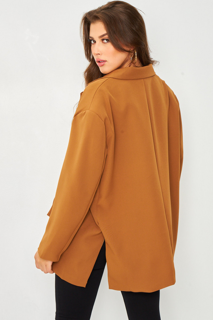 Veste blazer camel oversize