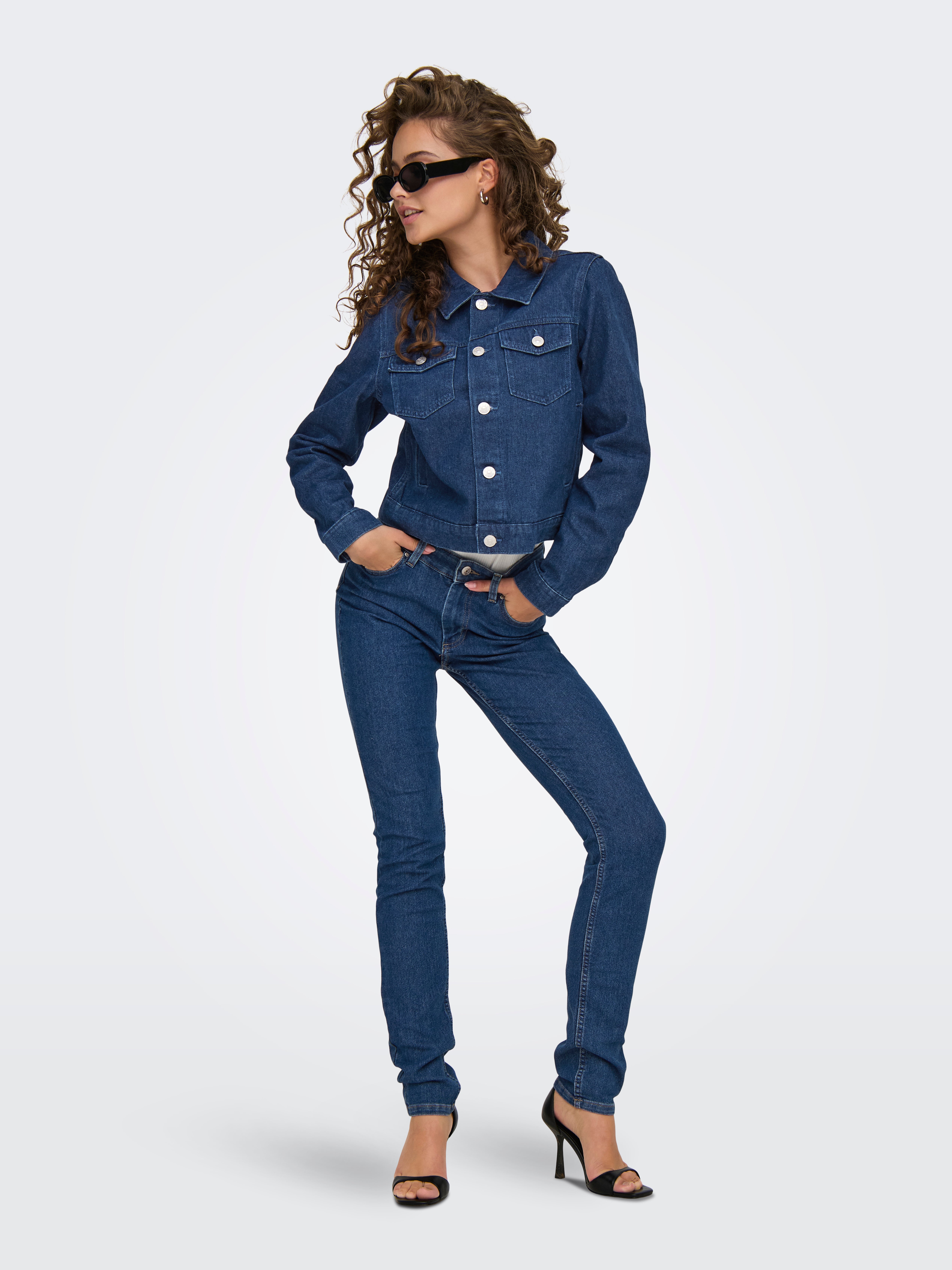 ONLHUSH Skinny Fit Jeans Dark Blue Denim