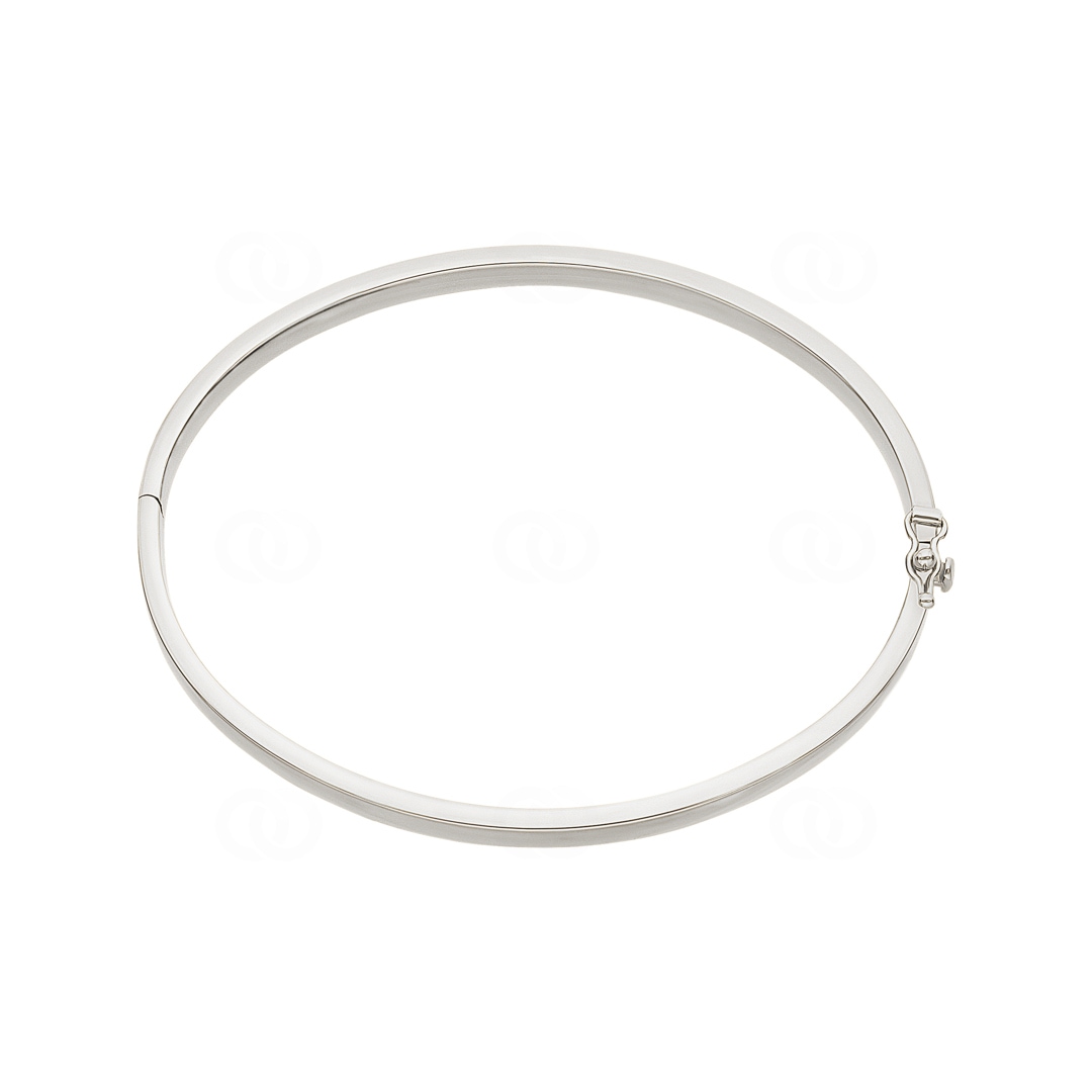 Armreif oval 750/18 K Weissgold 4mm - 52x62mm