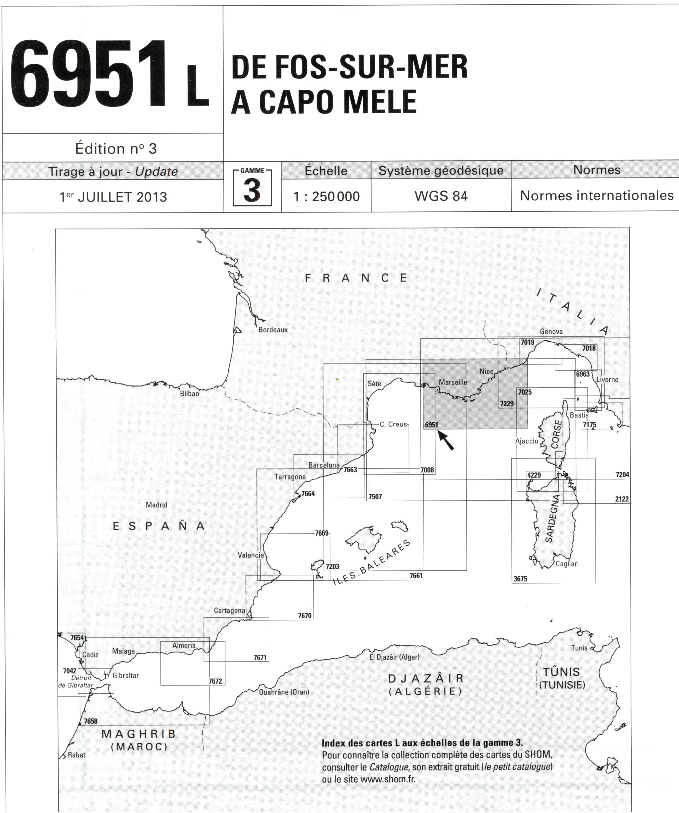 EPSHOM - 6951L DE FOS SUR MER A CAPO MELE