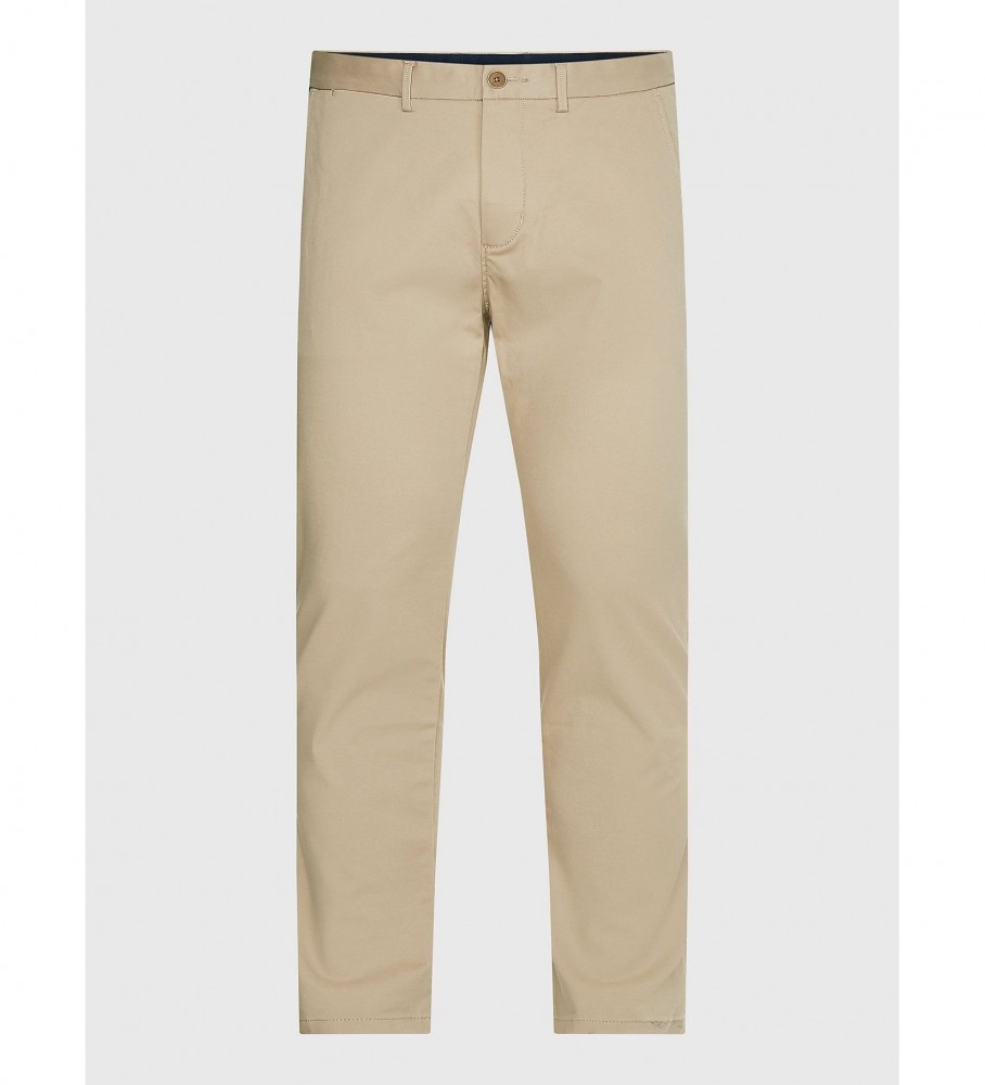 Calça chino Tommy Hilfiger Bleecker bege em algodão stretch