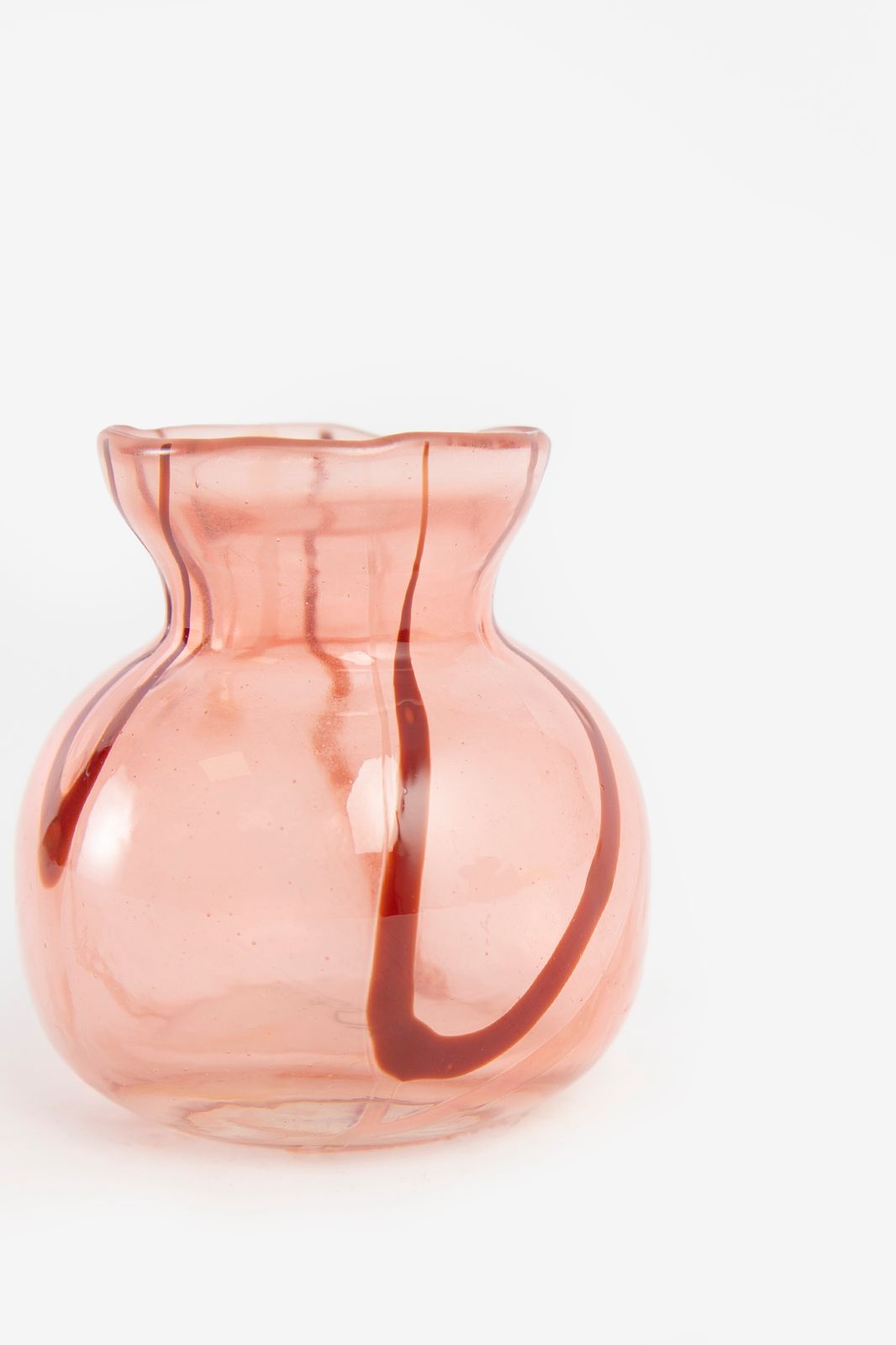 Roze glazen vaasje met print