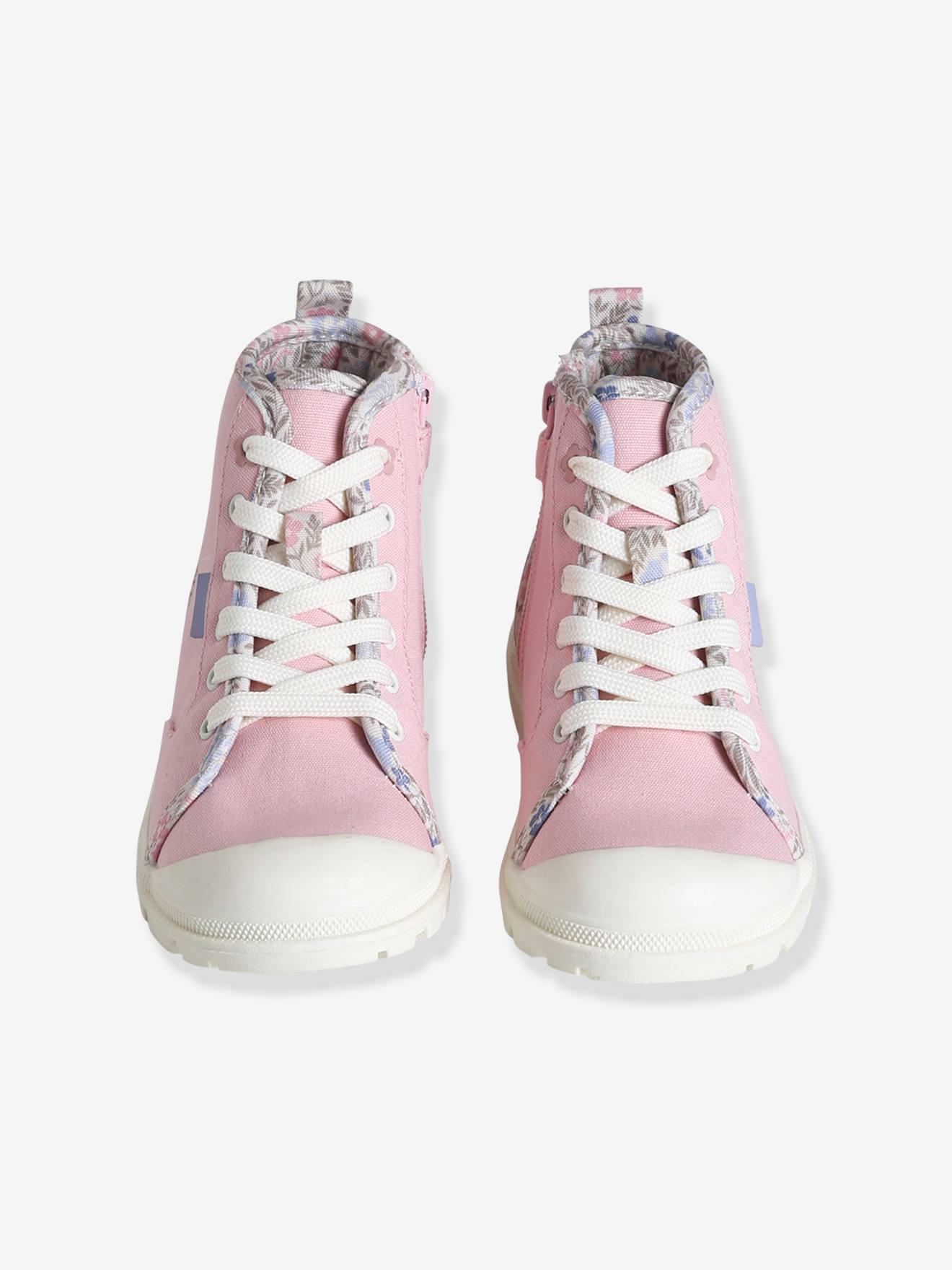 Tênis infantil de cano alto com cadarço e zíper, cor off-white