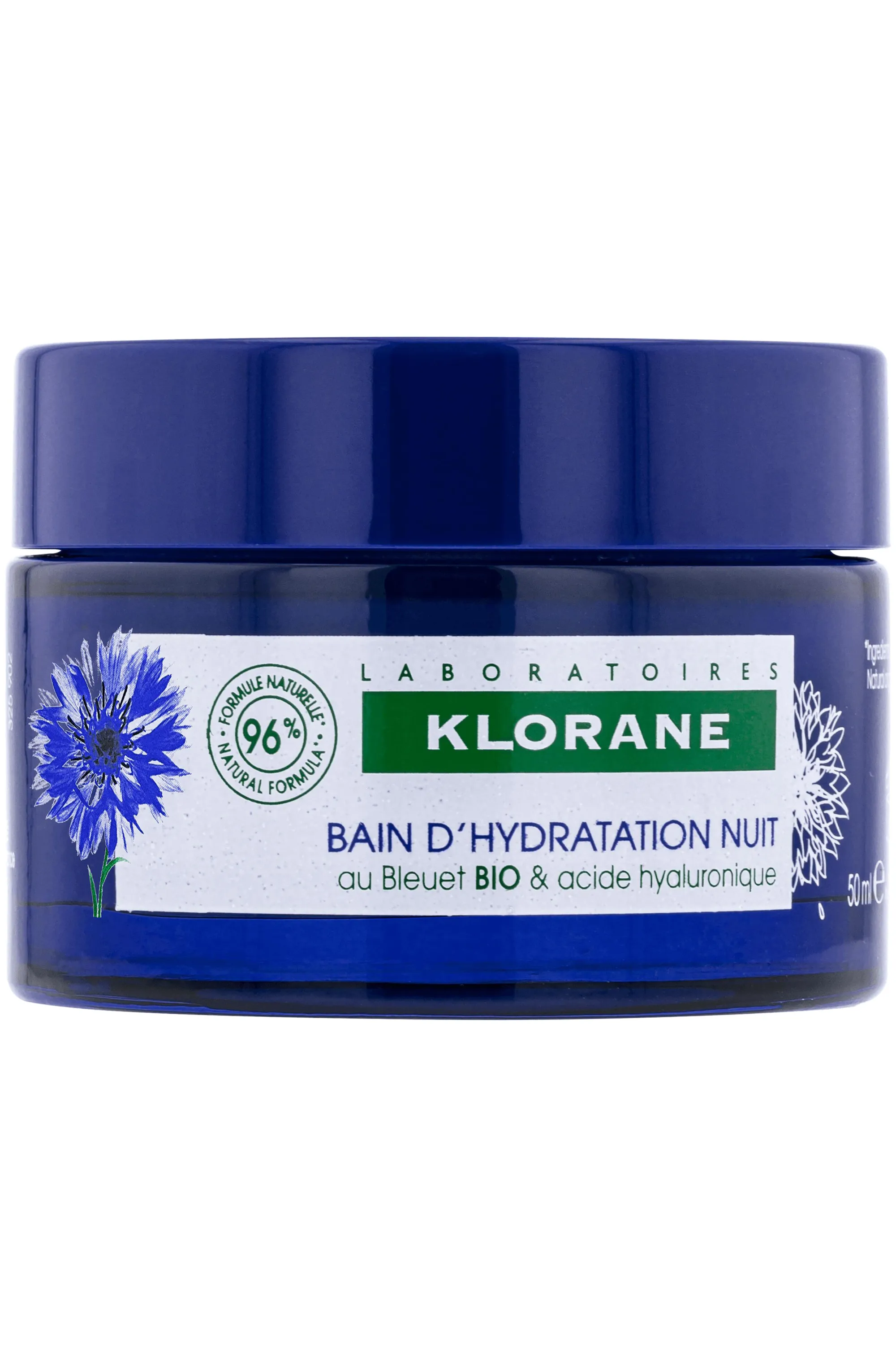 Klorane Bain d’hydratation nuit au Bleuet bio et acide hyaluronique-50 ml