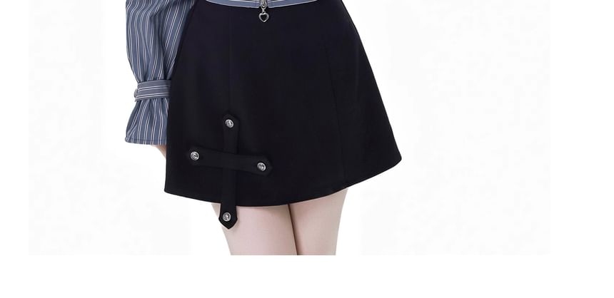 Florimi - Gestreept, kanten cropped jack met kraag en rits