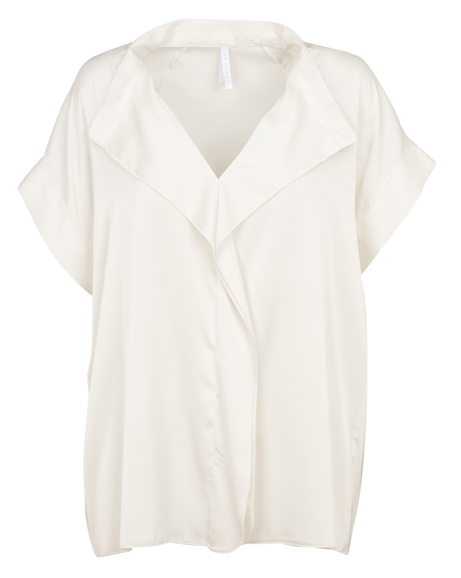 Top droit à col V fluide | Beige