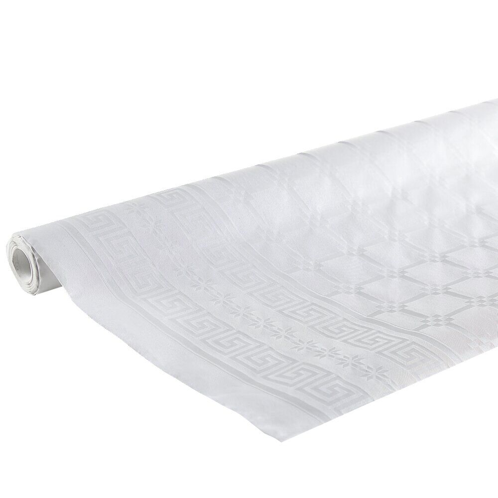 Nappe en papier damassée blanche à motifs 1,2x10m