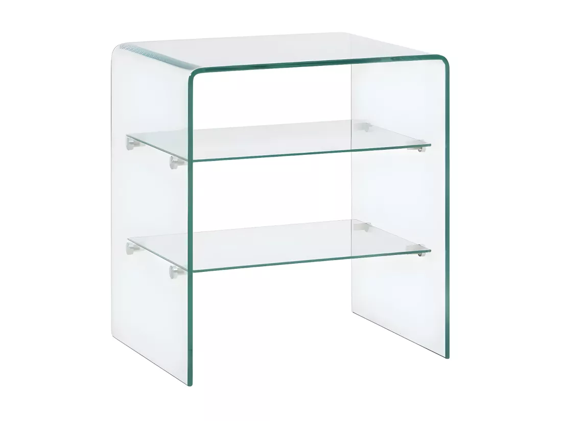 Rangement 3 plateaux verre trempé transparent Niu