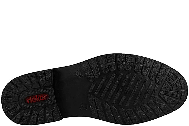 RIEKER SNØRESKO I SORT GLAT SKIND