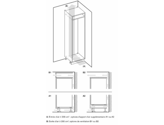 GAGGENAU - Congélateur encastrable armoire RF282306, Serie 200, Niche de 178 cm , No frost
