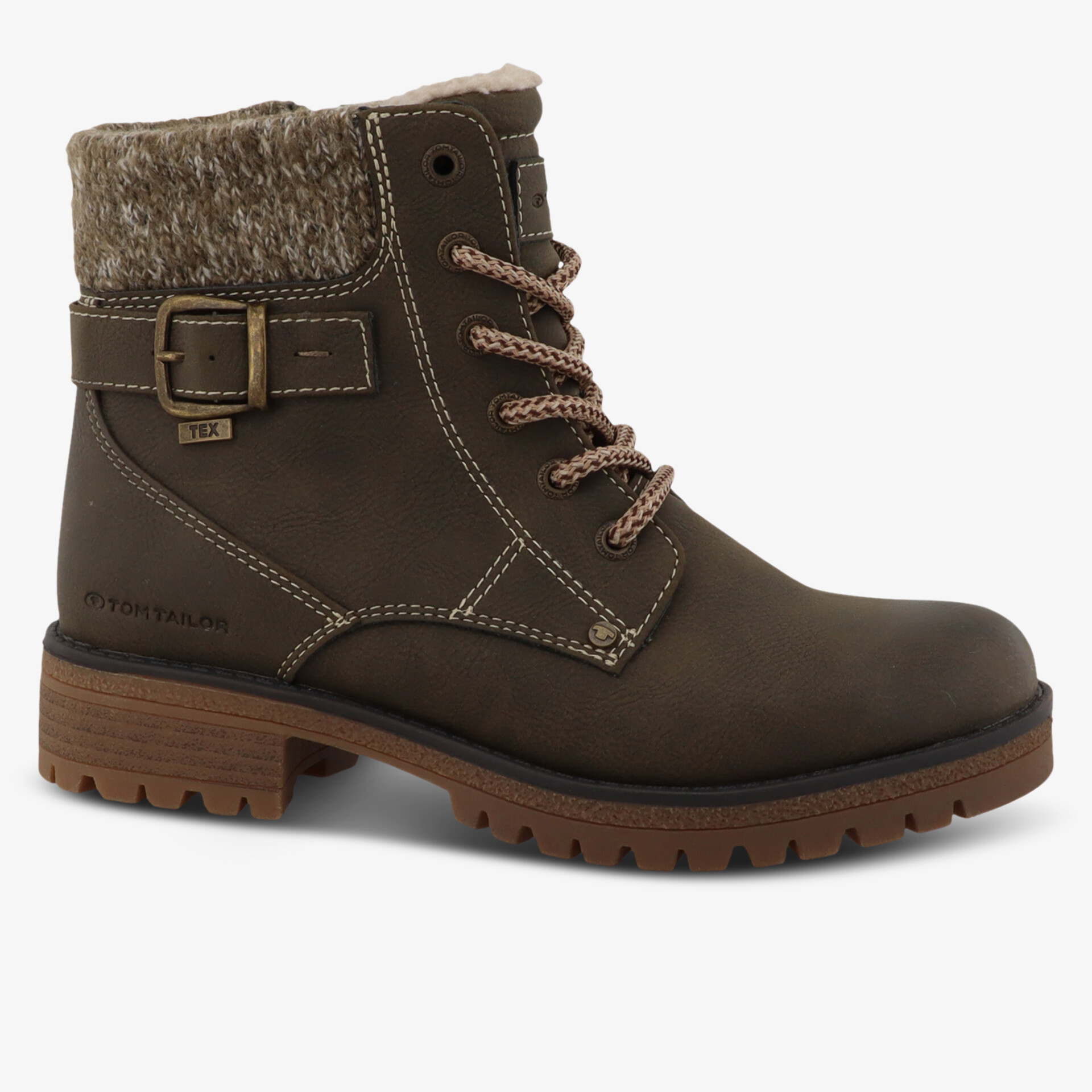 TOM TAILOR Damen Schnürstiefeletten grün