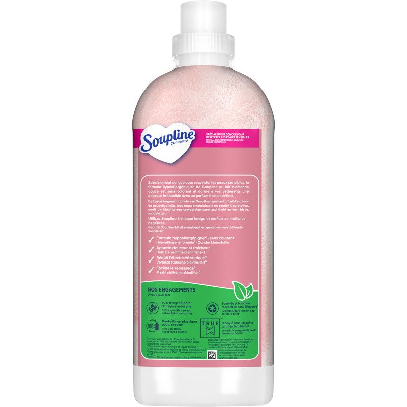 Assouplissant Soupline concentré Hypoallergénique - 42 lavages - Bidon de 880 ml