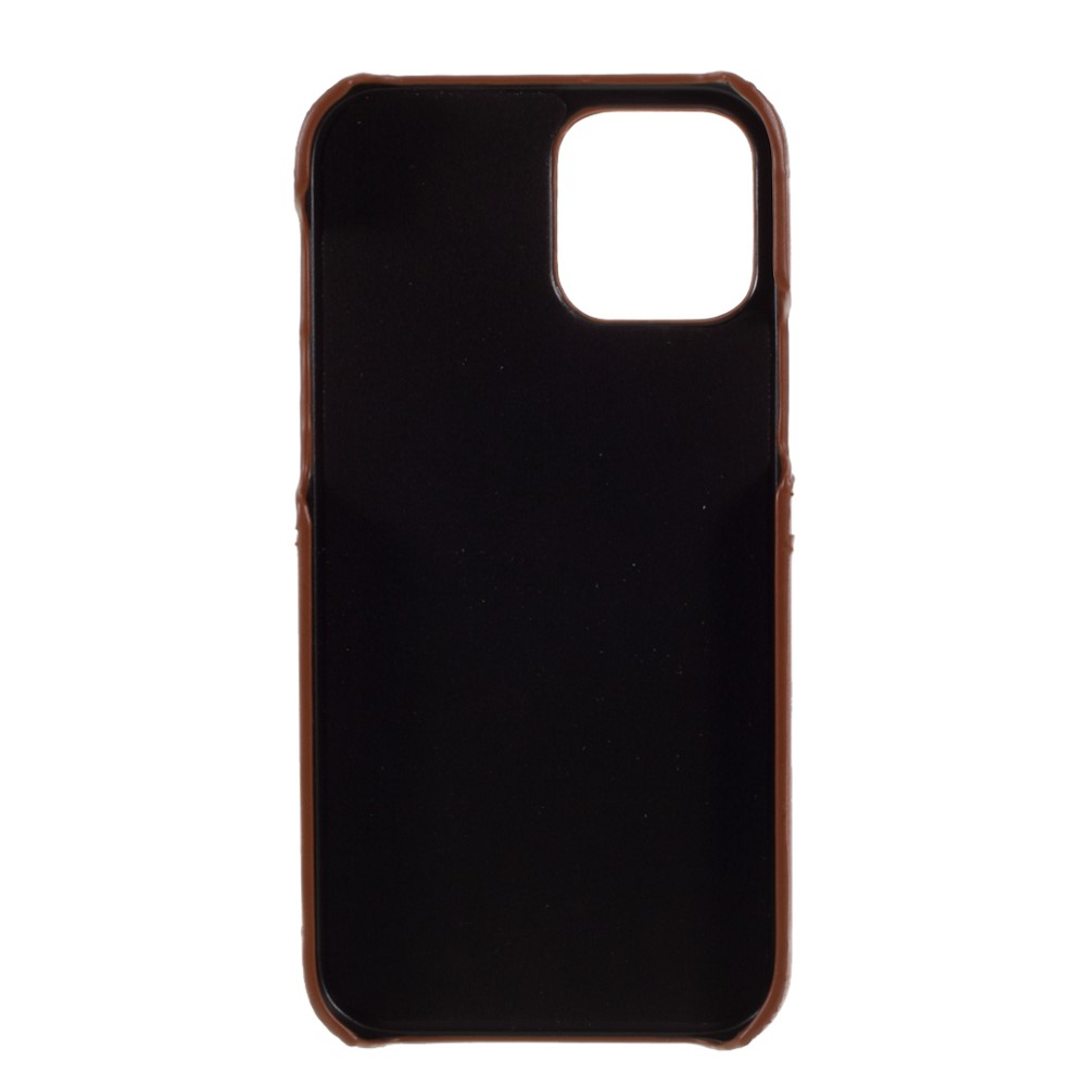 iPhone 12 Pro Leder Hülle Snap Case   Kartenfach - Braun