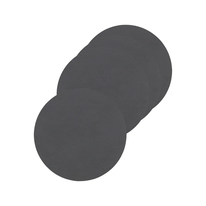Lind DNA - Glasuntersetzer rund Ø 10 cm, Nupo anthrazit (4er-Set)