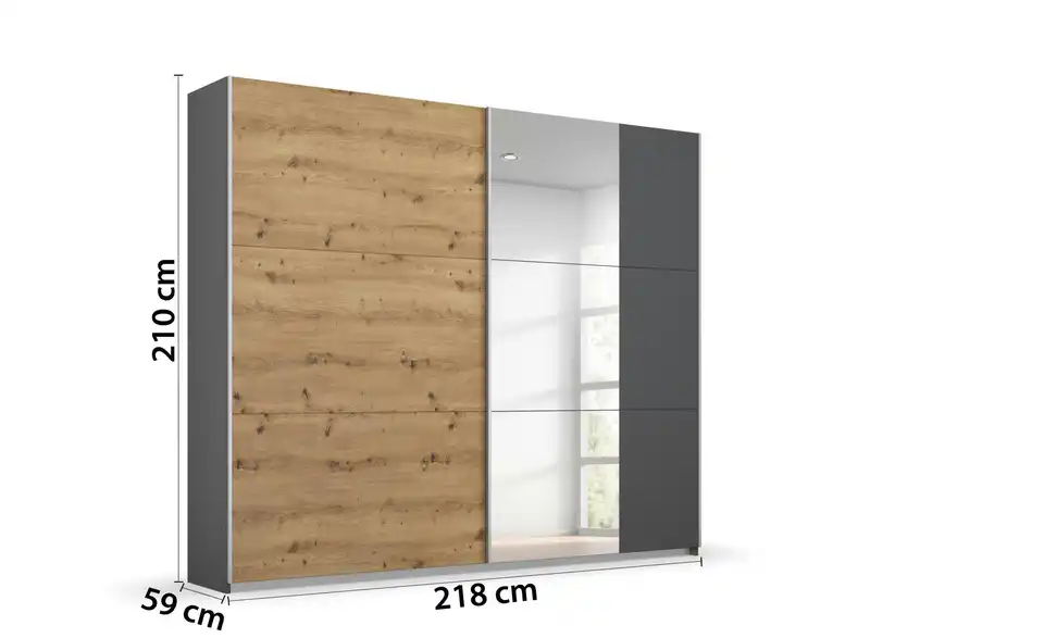 Schwebetürenschrank 218 cm