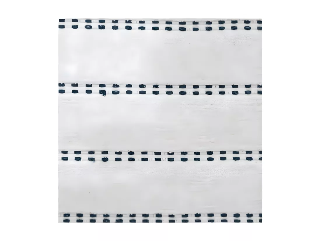 Tapis de Salle de Bain en Coton avec pompons Bleu pétrole 50 x 75 cm