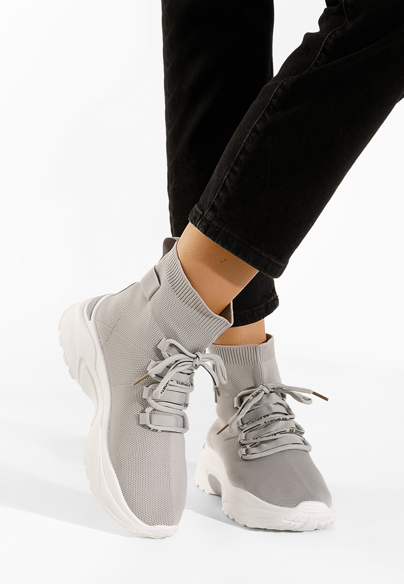 Baskets montantes gris Loving