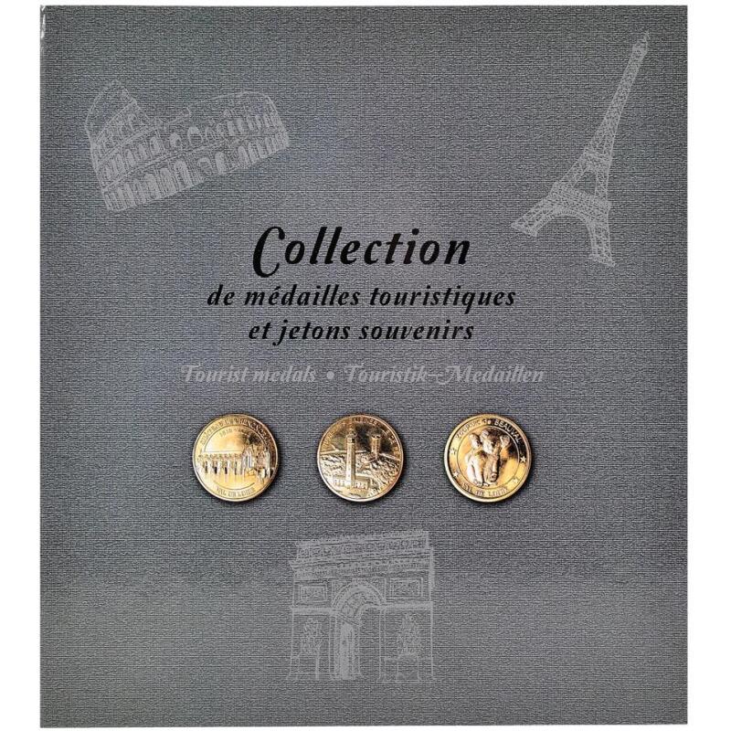 Album de collection pour 50 médailles touristiques - 25,5x28 cm - Gris