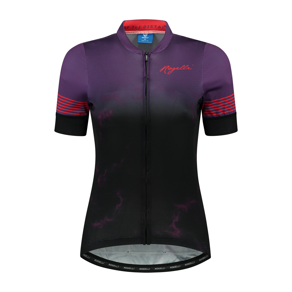 Rogelli Marble Kortærmet Jersey til kvinder Lilla / Sort