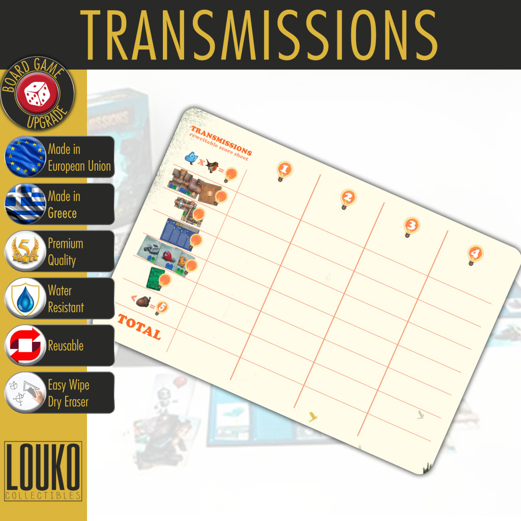 Transmissions - Feuille de score réinscriptible