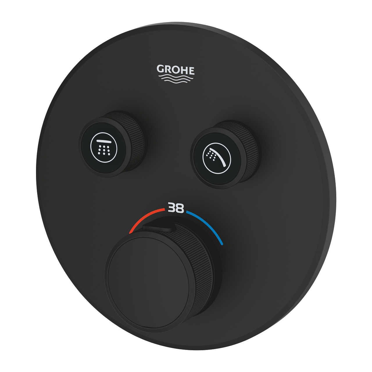 Grohe Grohtherm SmartControl thermostaat met 2-weg omstelling rond phantom black - zwart mat