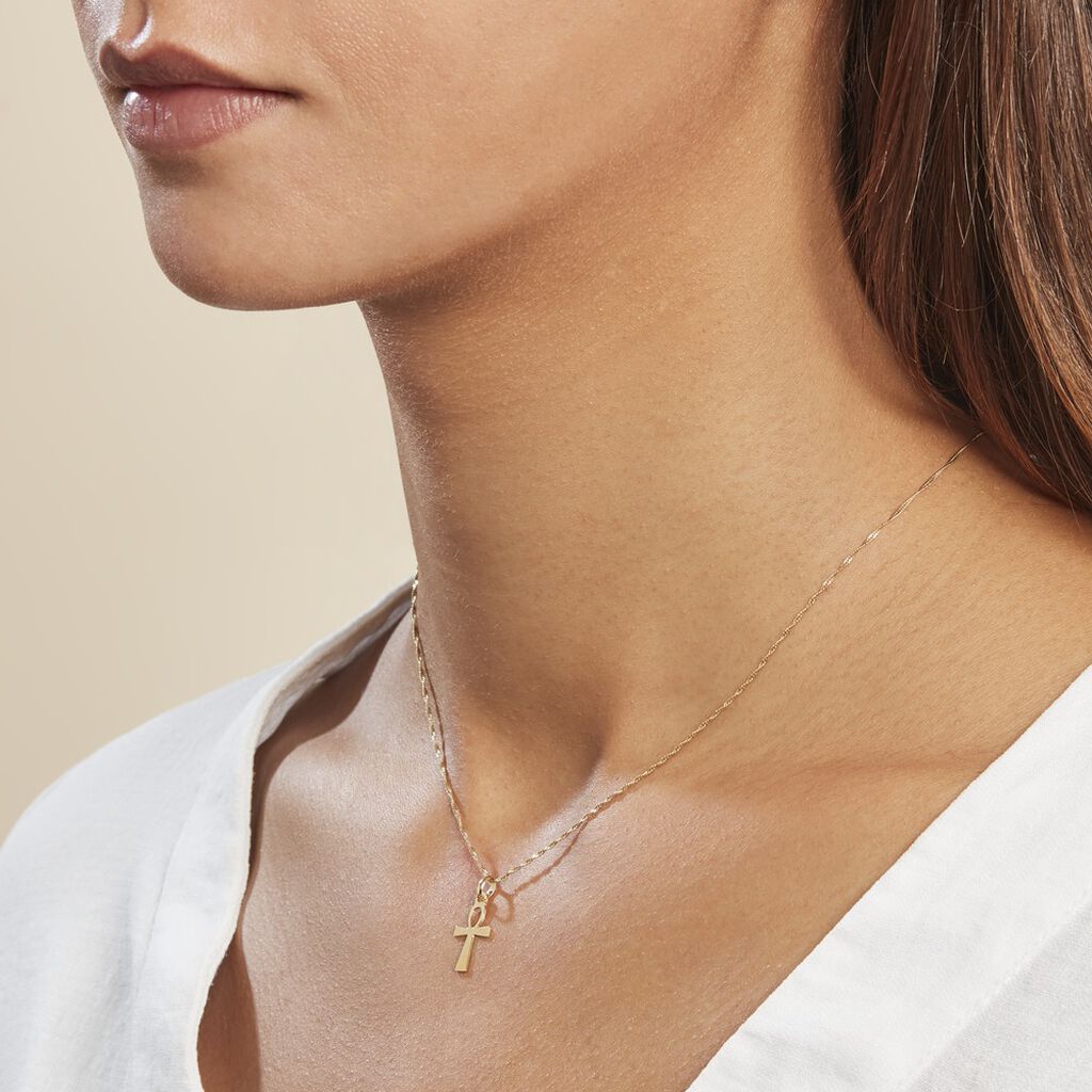 Pendentif Basilissa Croix De Vie Or Jaune