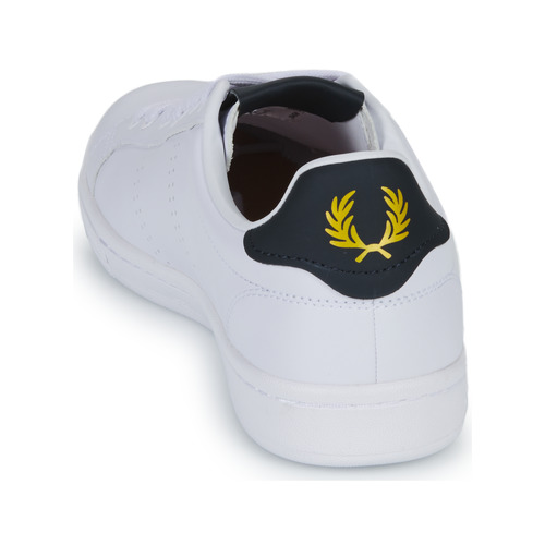 Fred Perry - B721 LEATHER - Blanc / Marine