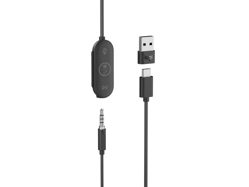 Logitech Headset Zone Wired Earbuds Teams Business-Qualität mit eingebautem Mikrofon mit Geräuschunterdrückung und zahlreichen Verbindungsmöglichkeiten