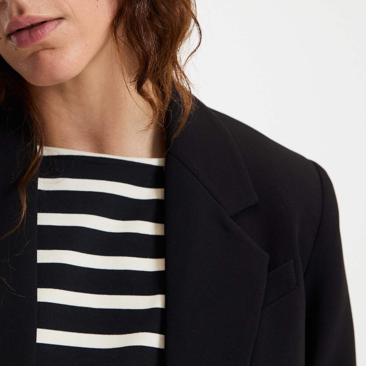 COLEÇÕES LA REDOUTE<br>Blazer de corte slim com uma única fileira de botões