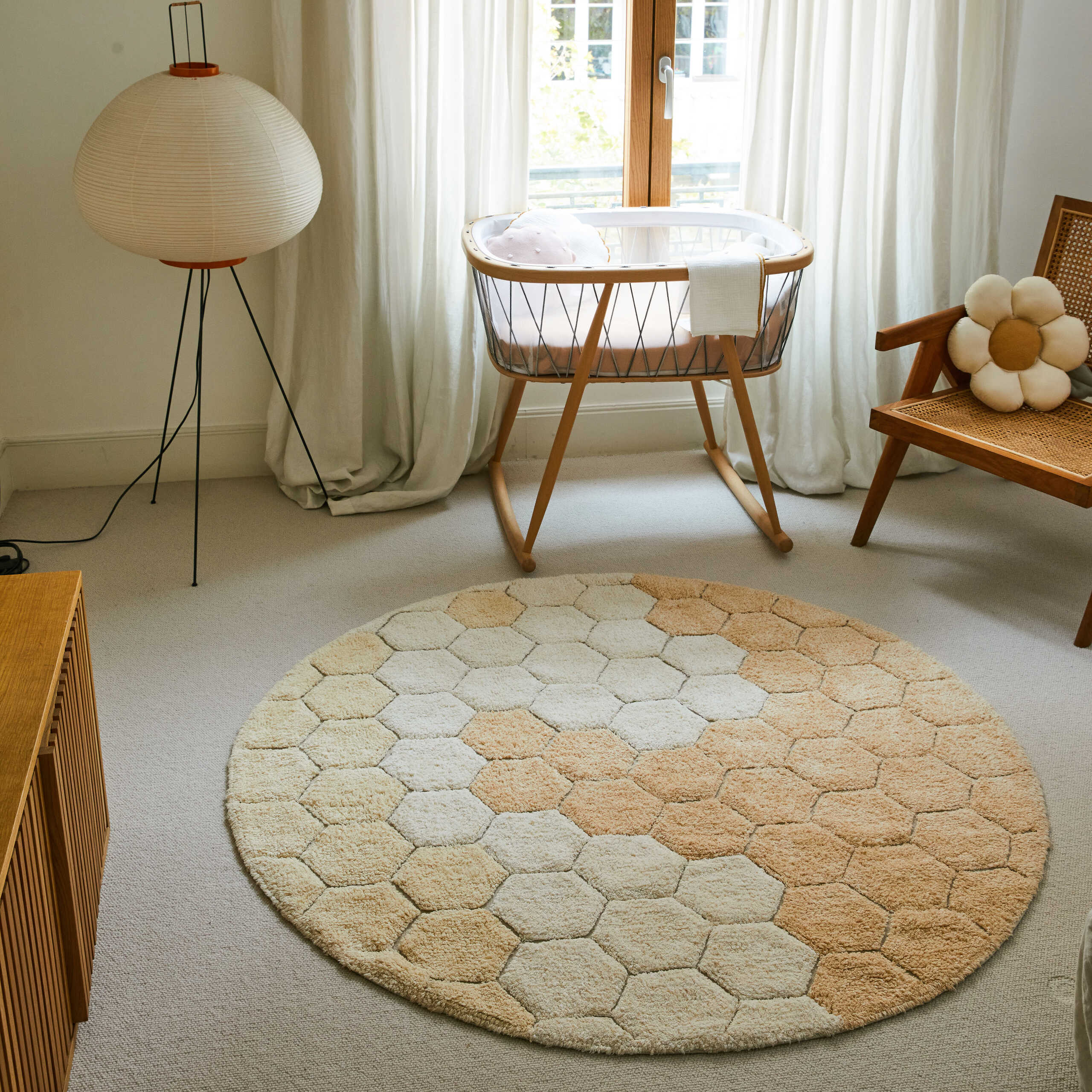 RAYON DE MIEL - Tapis en coton lavable | Doré