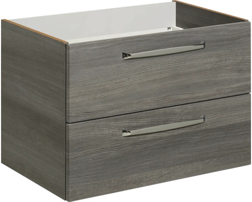 Pelipal Kumba badkamermeubelset (B x H x D): 110 x 200 x 51 cm, grafiet getextureerde fronten, 5-delige set inclusief mineraal gegoten wastafel, badmeubel en wandkast (99.770221194)