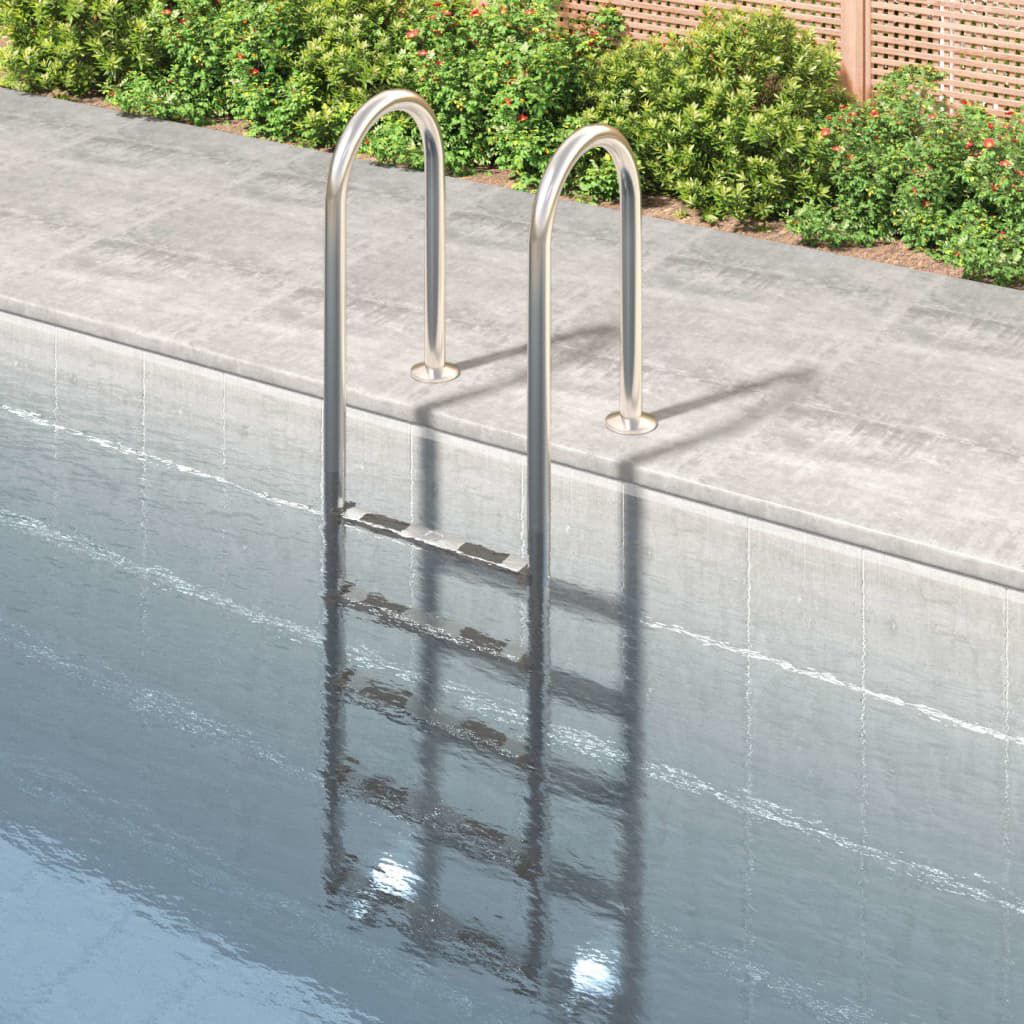 vidaXL Zwembadtrap 54x38x211 cm 304 roestvrij staal