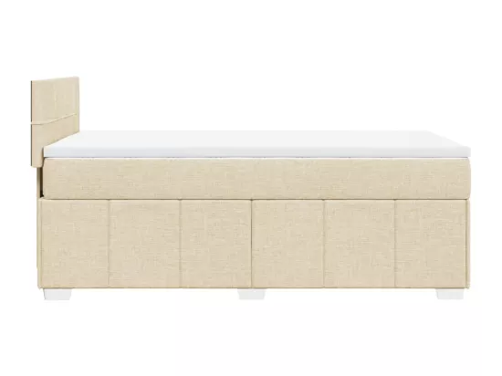 Sommier à lattes de lit et matelas Crème 90x190 cm Tissu