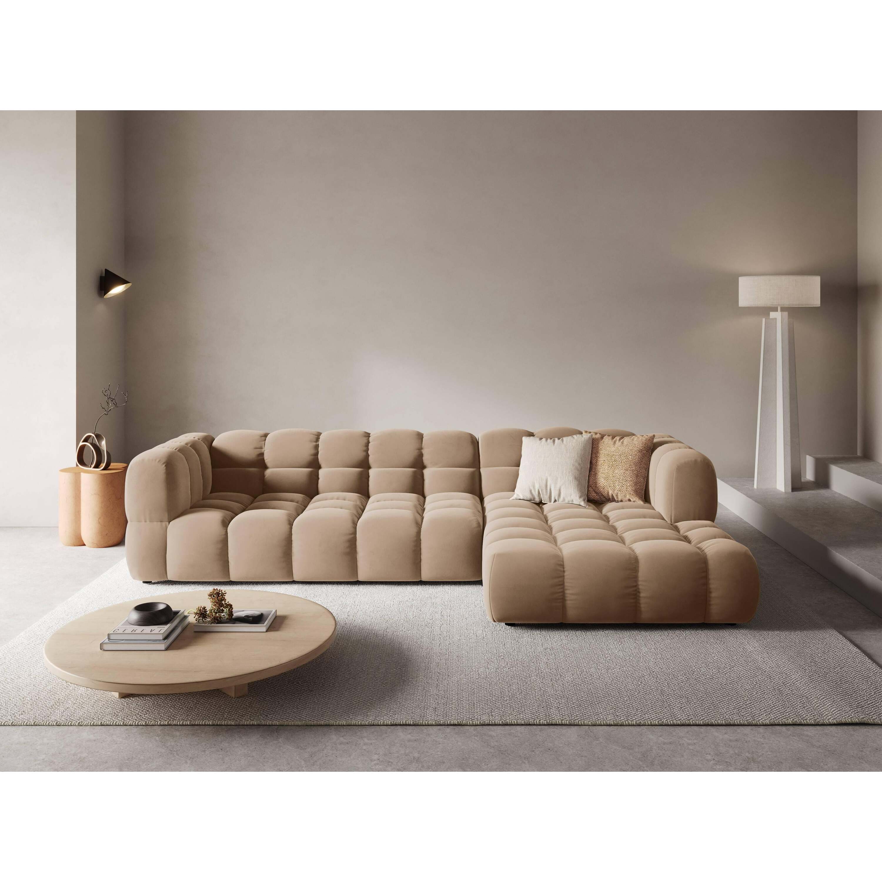 Cosmopolitan Design Sky 4-zits Hoekbank Rechts - Zandkleurig
