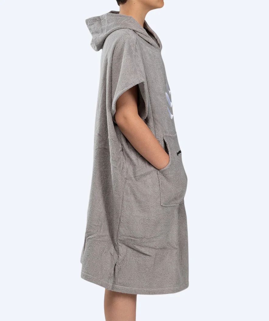 Watery badeponcho til junior - Bomuld - Grå