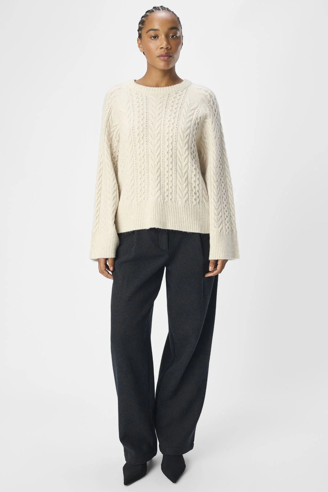 Object Objrosa Knit L/S Re Pullover 134 4569006 white sand melange