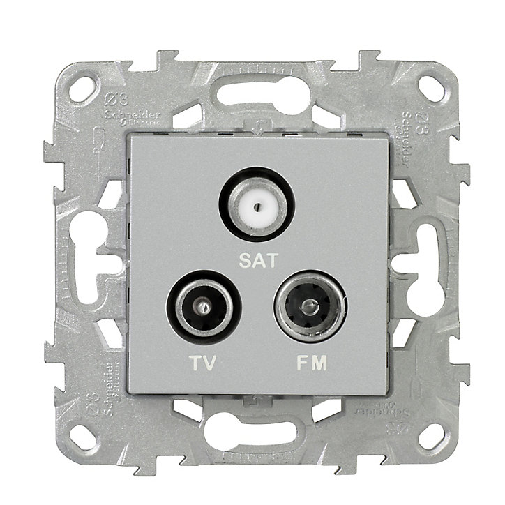 Mécanisme prise TV-FM-SAT Schneider Electric Unica Déco aluminium